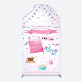 Lofaris Pink Sleepover Night Sweet Birthday Arch Backdrop